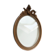Old oval frame in wood and stucco + old glass glass blown - 27 x 21 cm