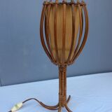Lampe en rotin par Louis Sognot, années 60