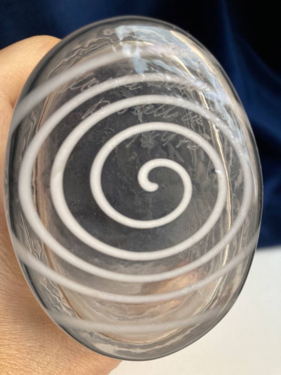 Swedish vase signed Kosta Boda blown with wavy and spiral stripes