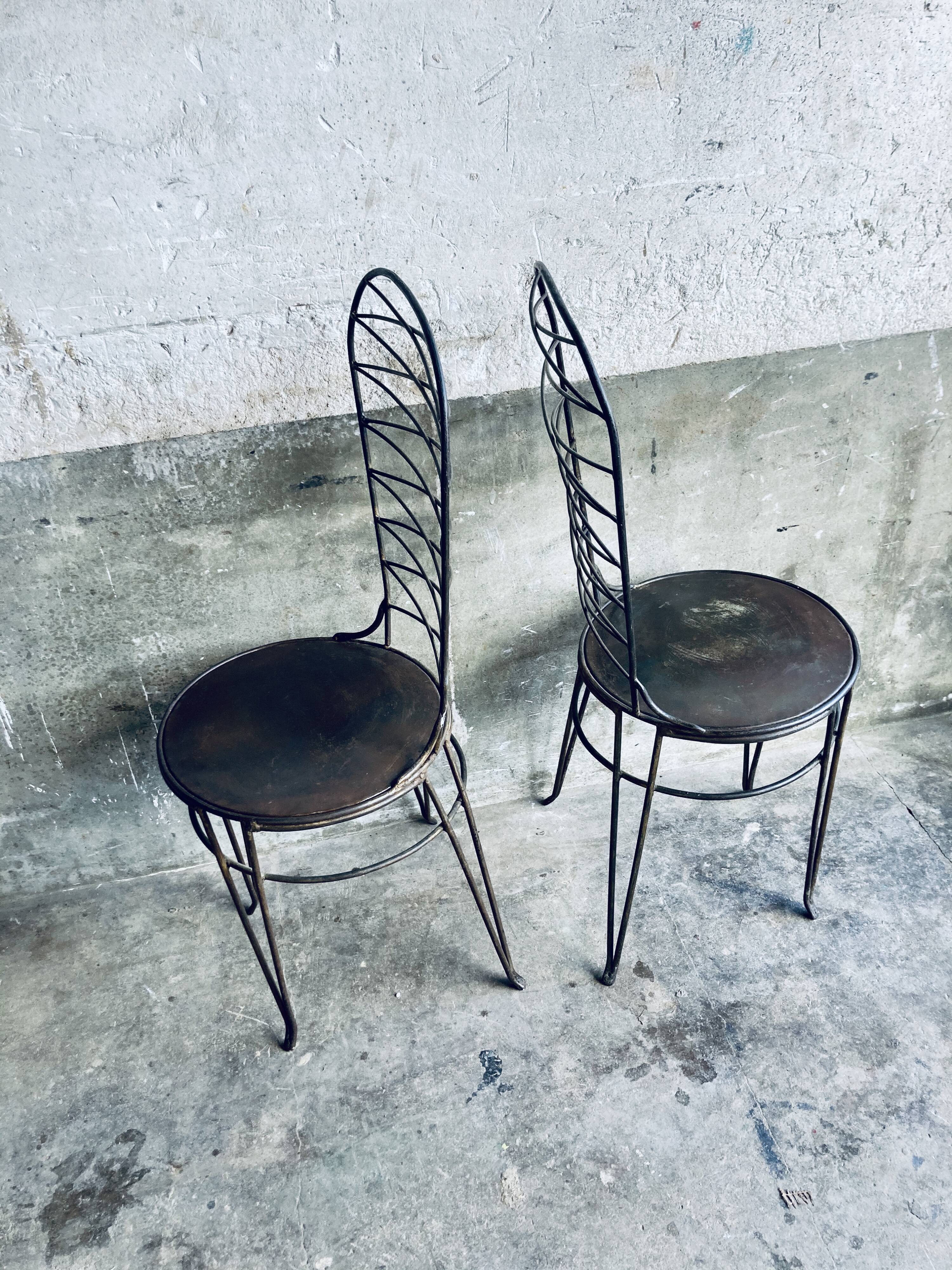 Lot de 2 chaises en fer forgé