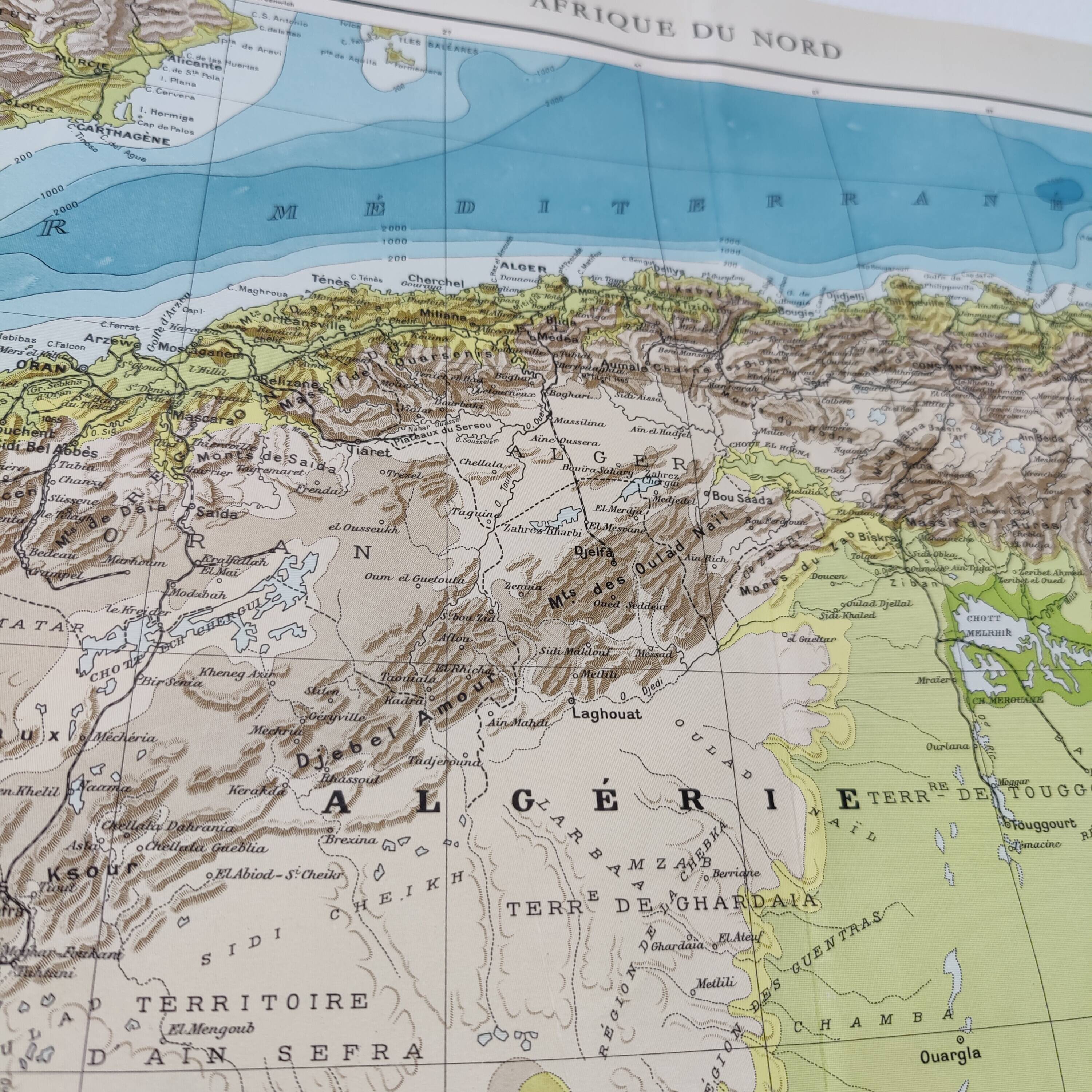 Carte Afrique du Nord 1950