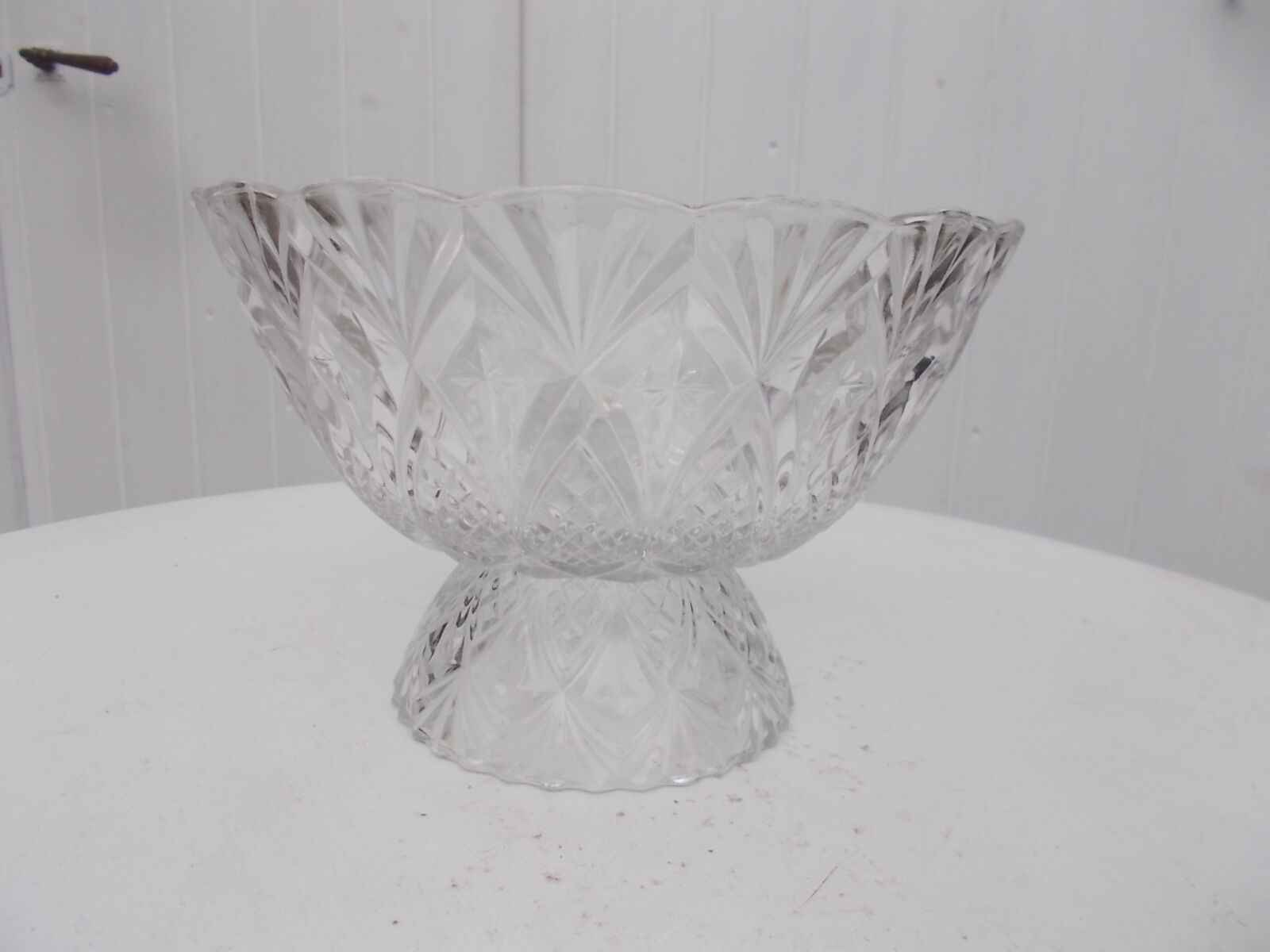Crystal footed fruit bowl