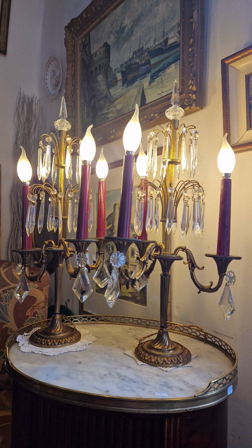 Pair of candlesticks called girandolle