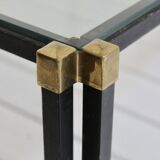 Table basse métal et verre 1970
