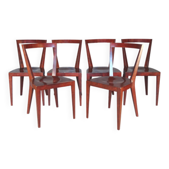 6 chaises style Ponti, vers 1970/75