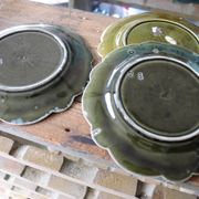 3 antique barbotine plates featuring Joan of Arc "En Avant"
