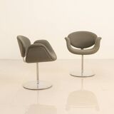 Pair of gray "Little Tulip" armchairs by Pierre Paulin for Artifort 80's