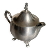 Silver-plated metal sugar bowl in Art Deco style Orbrille