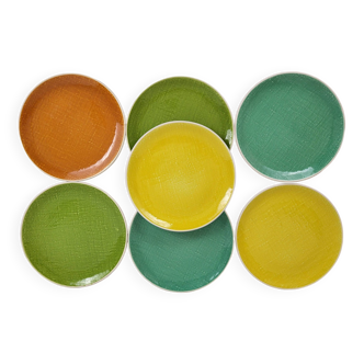 7 Salins earthenware dessert plates, Deauville model