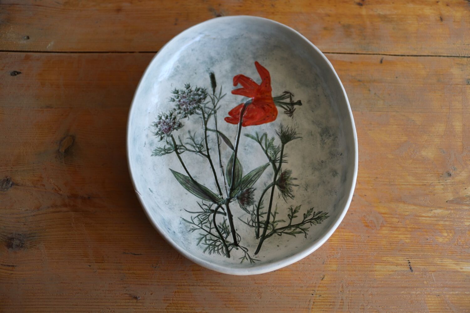 Plat céramique fleurs Dartmouth