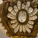 Vintage Bronze & Crystal Beaded Chandelier, 1950s
