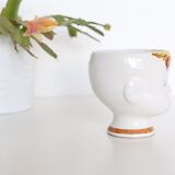 Vintage flower pot face, ceramic