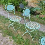 Wrought iron folding garden chairs