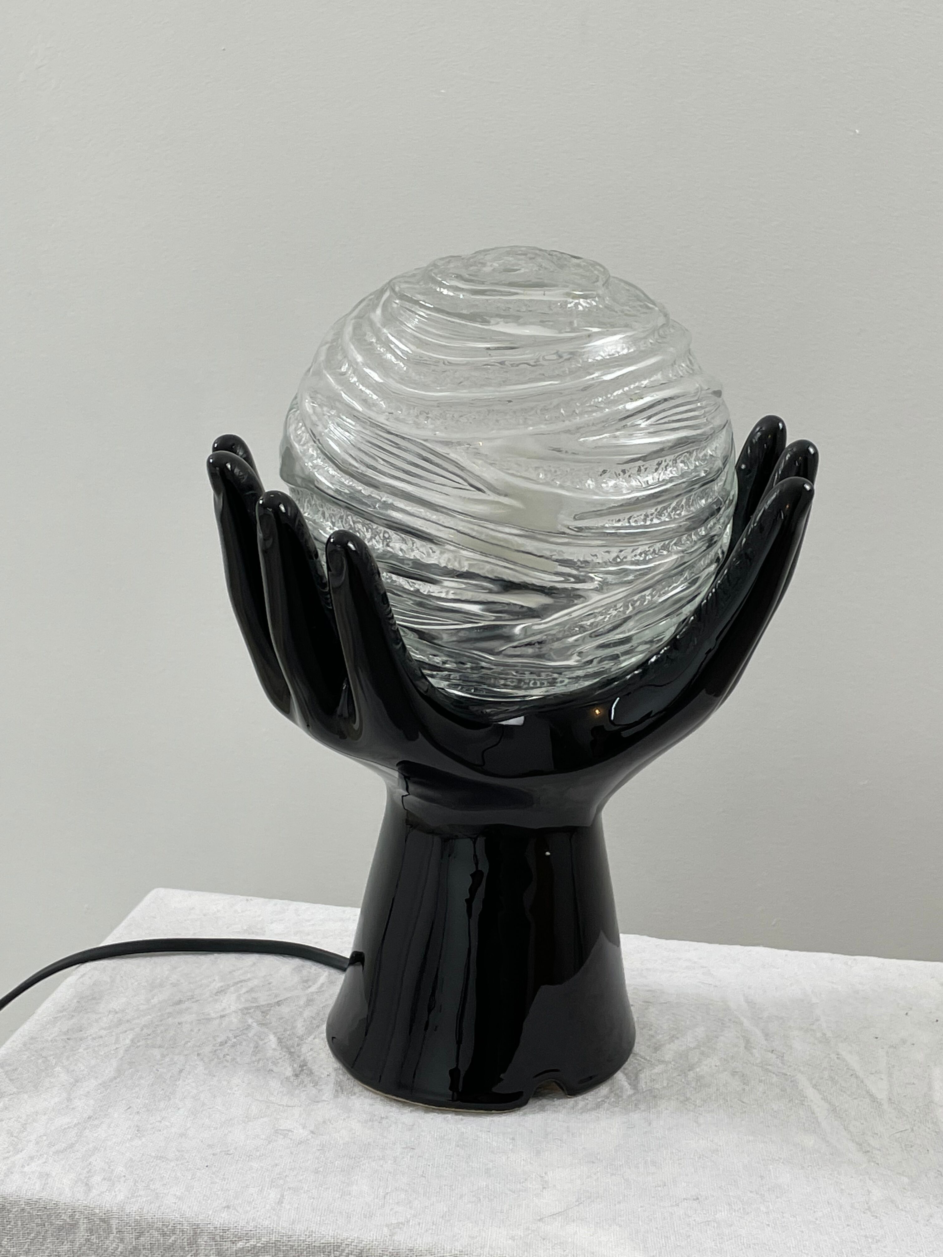 Vintage ceramic hand lamp