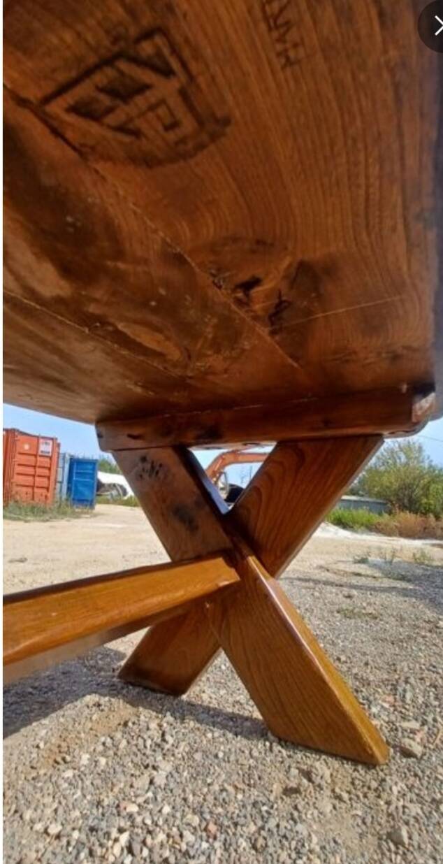 Large old solid oak monastery table
