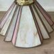 Vintage Tiffany suspension style, two-tone glass shade.