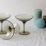 Set de 5 coupes en verre fumé