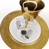 Brass and Crystal Ceiling Lamp from the 1960s by Tyringe for Orrefors, Sweden