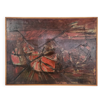 Abstract canvas from 1960