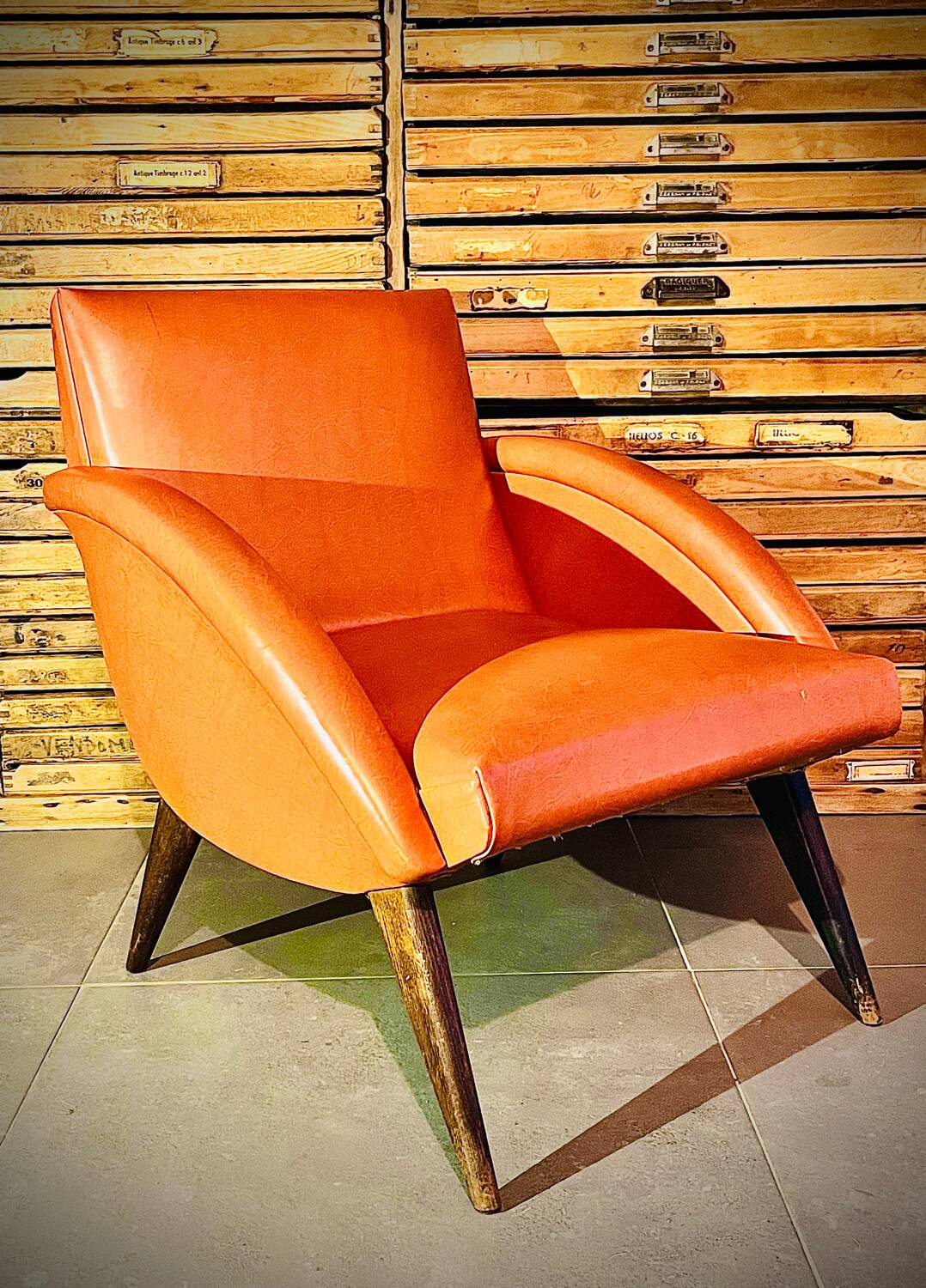 Caramel armchair from the 70s