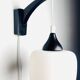 Set Of Single-Arm Wall Lamps In Teak And Opaline Glass By Uno & Östen Kristiansson For Luxus, Sweden 1960S