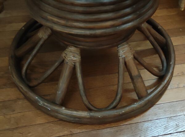 Fauteuil paon Emmanuelle rotin vintage