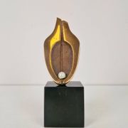 Sculpture en bronze sur socle en pierre par Willy Ceysens, 1970