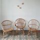 Trio de fauteuils rotin vintage