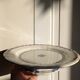 Old mounted plate, compotier in iron earthenware E. Bourgeois large deposit “Rouen XVIII”