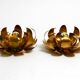 Pair of 70's gilded floral Regency wall or ceiling lamp with large leaves