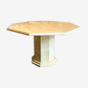 Octagonal travertine table 119.5 x 119.5 cm