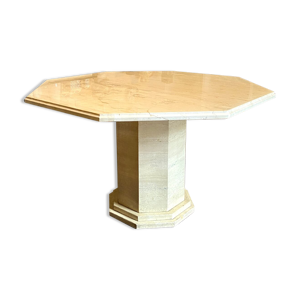 Table octogonale en travertin 119,5