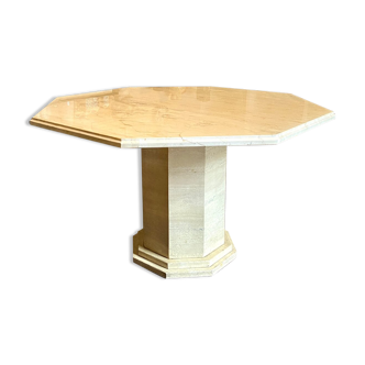 Table octogonale en travertin 119,5 x 119,5 cm