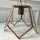 Brass pendant lamp and graphic gilded glass 60s-70s