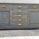 Cabinet bahut seven drawers and two doors patina gray