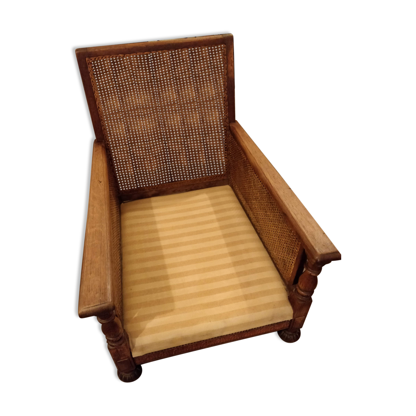 Paire De Fauteuils De Salon Chippendale Anglais En Faux Bambou Et Canne De Bambou Vers 1960
