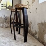 Paire de tabourets corde
