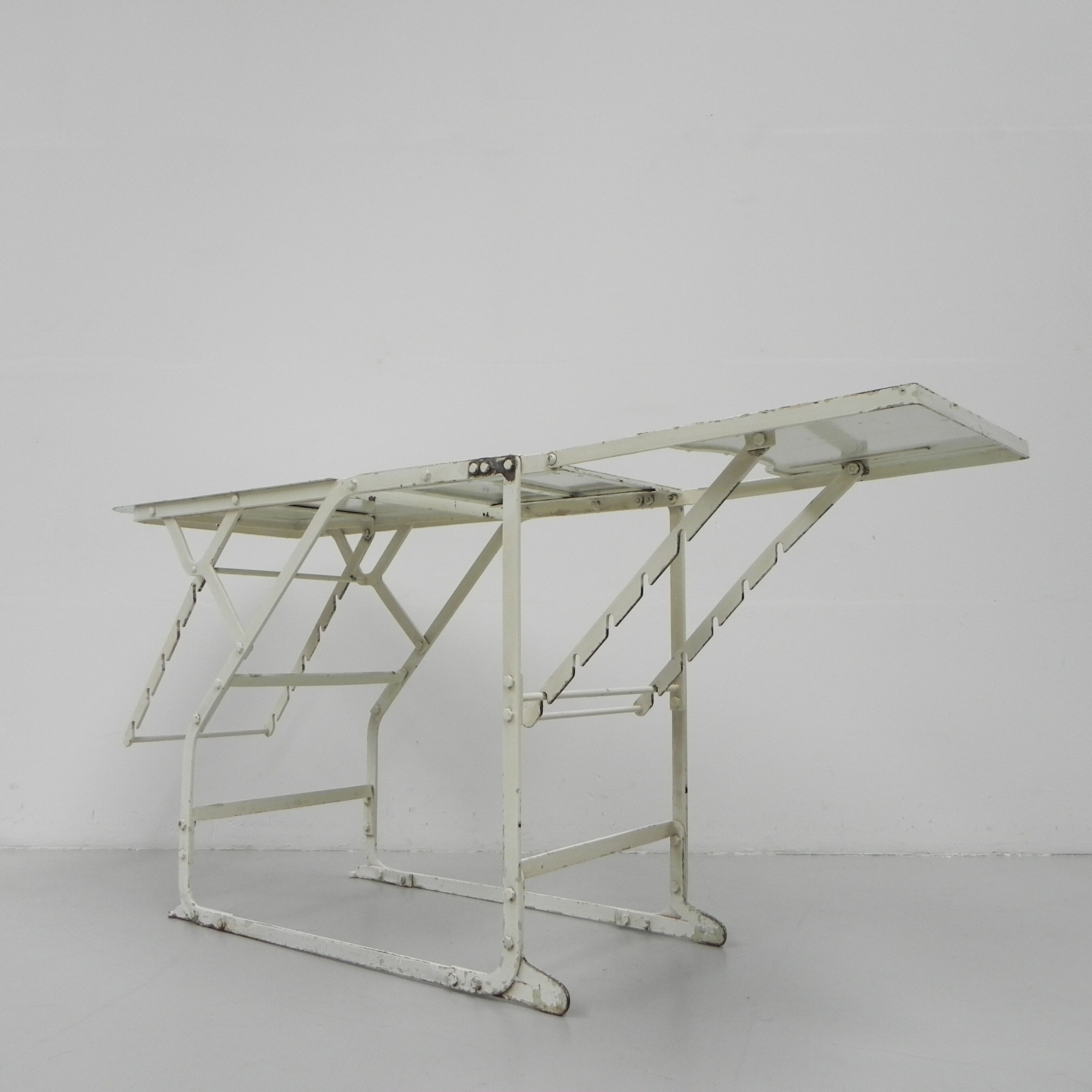 Industrial side table, hospital bed