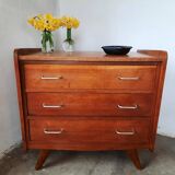 Commode chêne  pied compas, vintage reconstruction