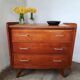Commode chêne  pied compas, vintage reconstruction