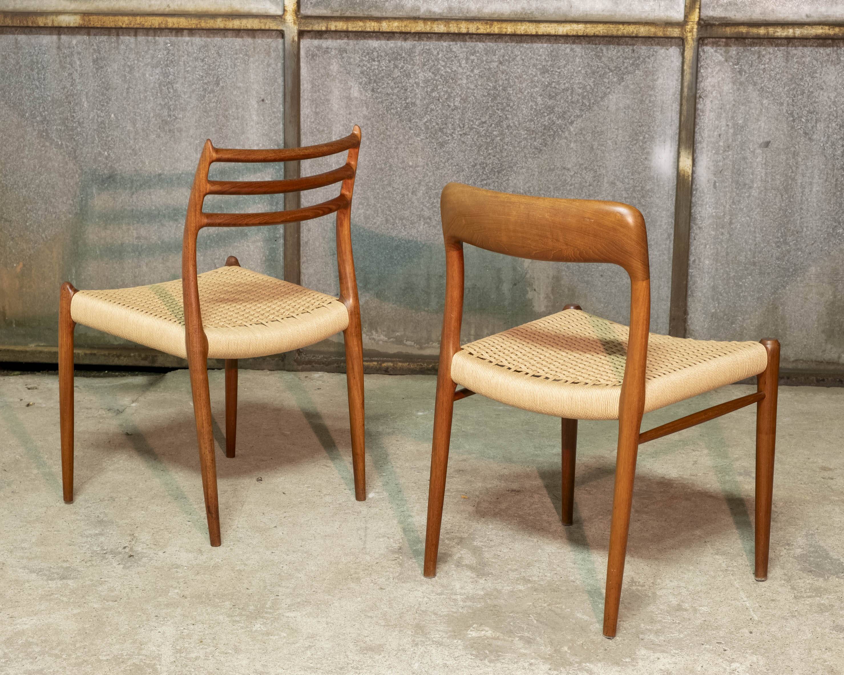 2x Niels O. Møller dining chair in teak Model 75, 1960s Denmark