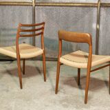 2x Niels O. Møller dining chair in teak Model 75, 1960s Denmark