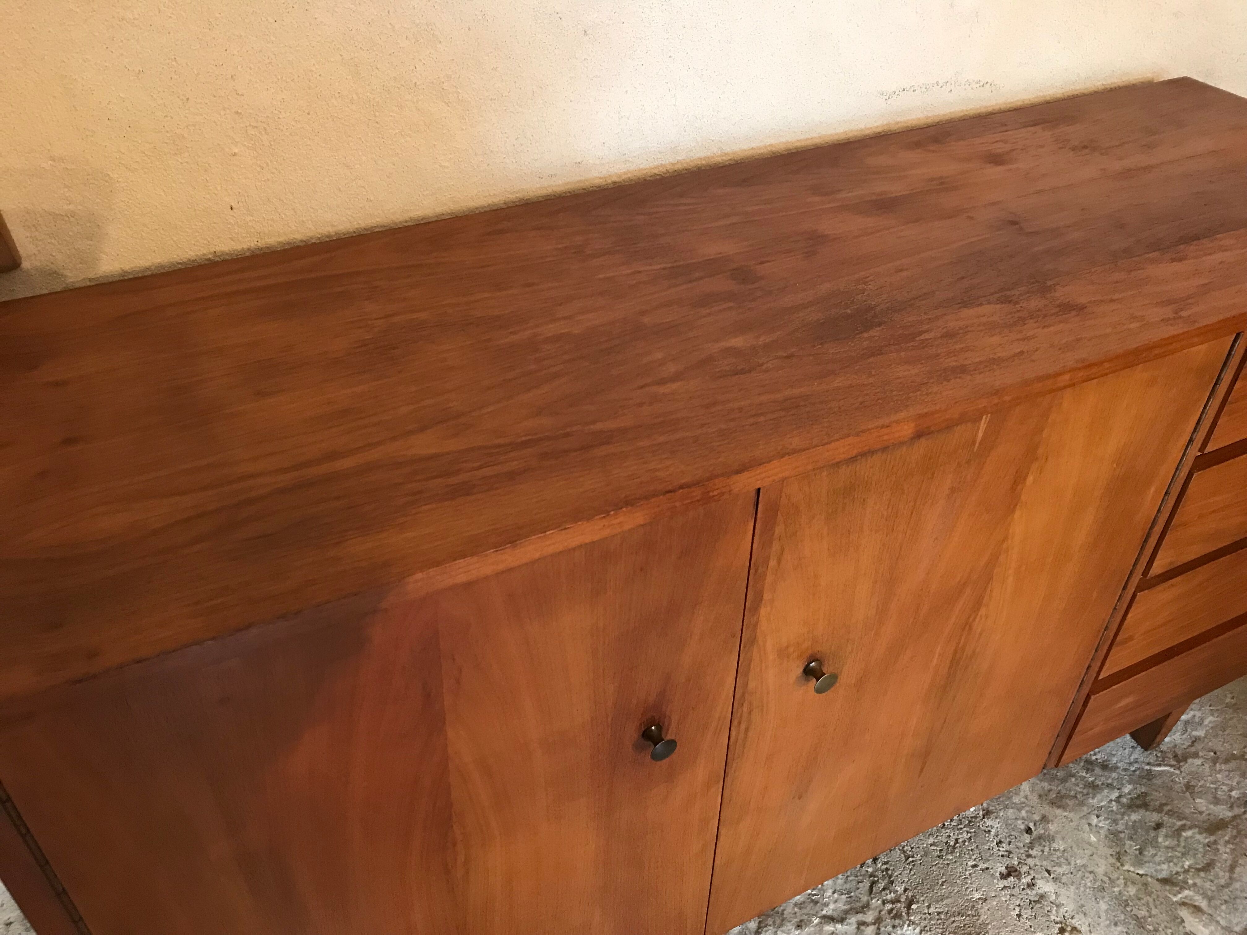Vintage style scandi enfilade in blond walnut veneer