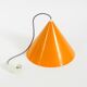 Original 1970s orange metal pendant lamp by Louis Poulsen model Billiard