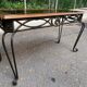 Neo-classical entrance console in wrought iron and solid oak H70 cm 1970