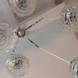 Suspension cascade with five globes and chrome metal / vintag years 60-70