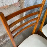 Set of 4 vintage an50 Scandinavian white chairs