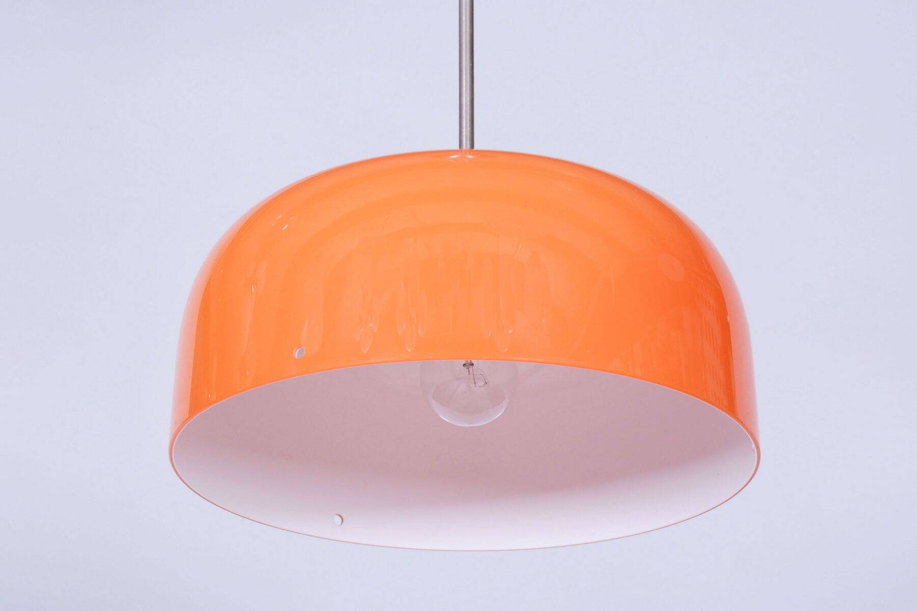 Mid-Century Chandelier in Chrome, Plastic and Glass, Italy, 1960s