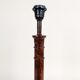 Hand-turned bramble wood lamp foot with golden twisted fabric cable