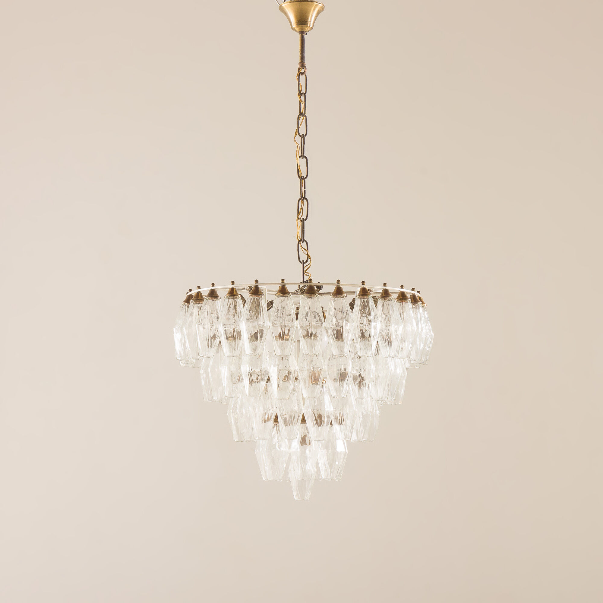Carlo Scarpa Poliedri chandelier, Venini, Italy 1960s